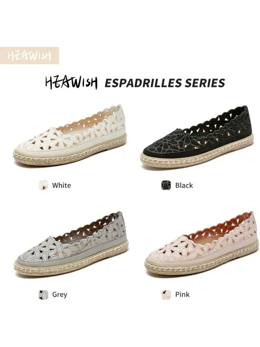 Women’s Grey Floral Daisy Round Toe Comfortable Slip On Casual Ballet Flats